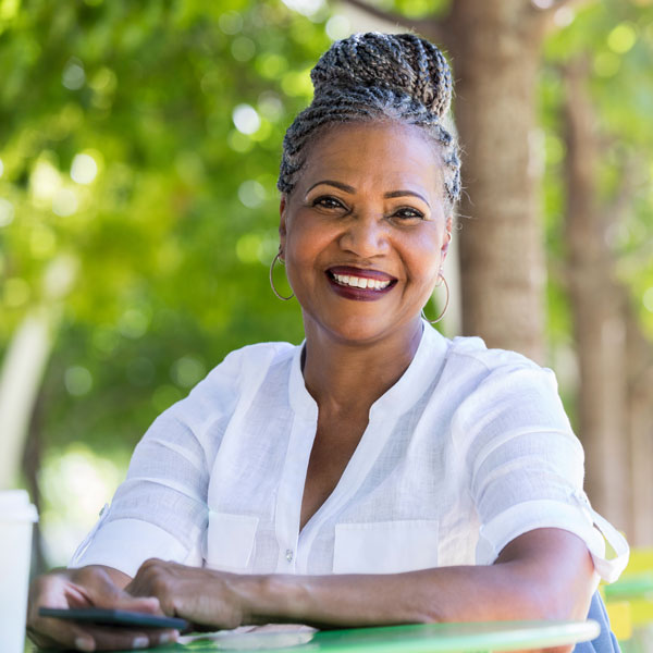 mature woman smiling