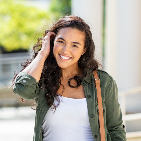young woman smiling