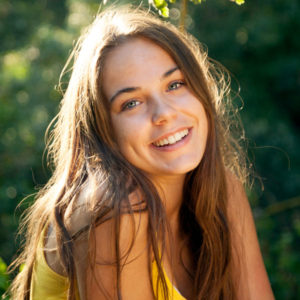 young girl smiling