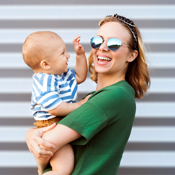 woman and infant son